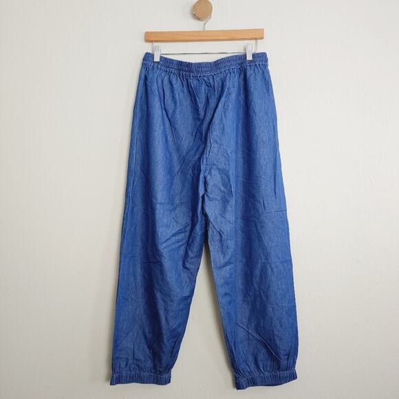 Whistles Lucy Blue Chambray Barrel Trouser Pants Drawstring US 12 NWT - Picture 10 of 10